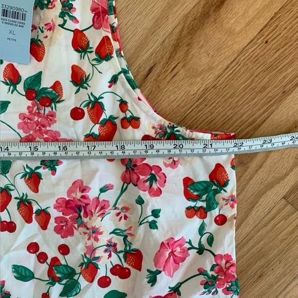 Ann Taylor NWT Strawberry Cherry Print Bow Back Ruffle Sleeveless Top Size XL P - Picture 10 of 11